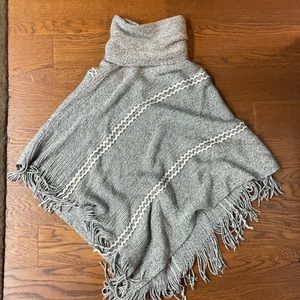 Gray Knit Poncho